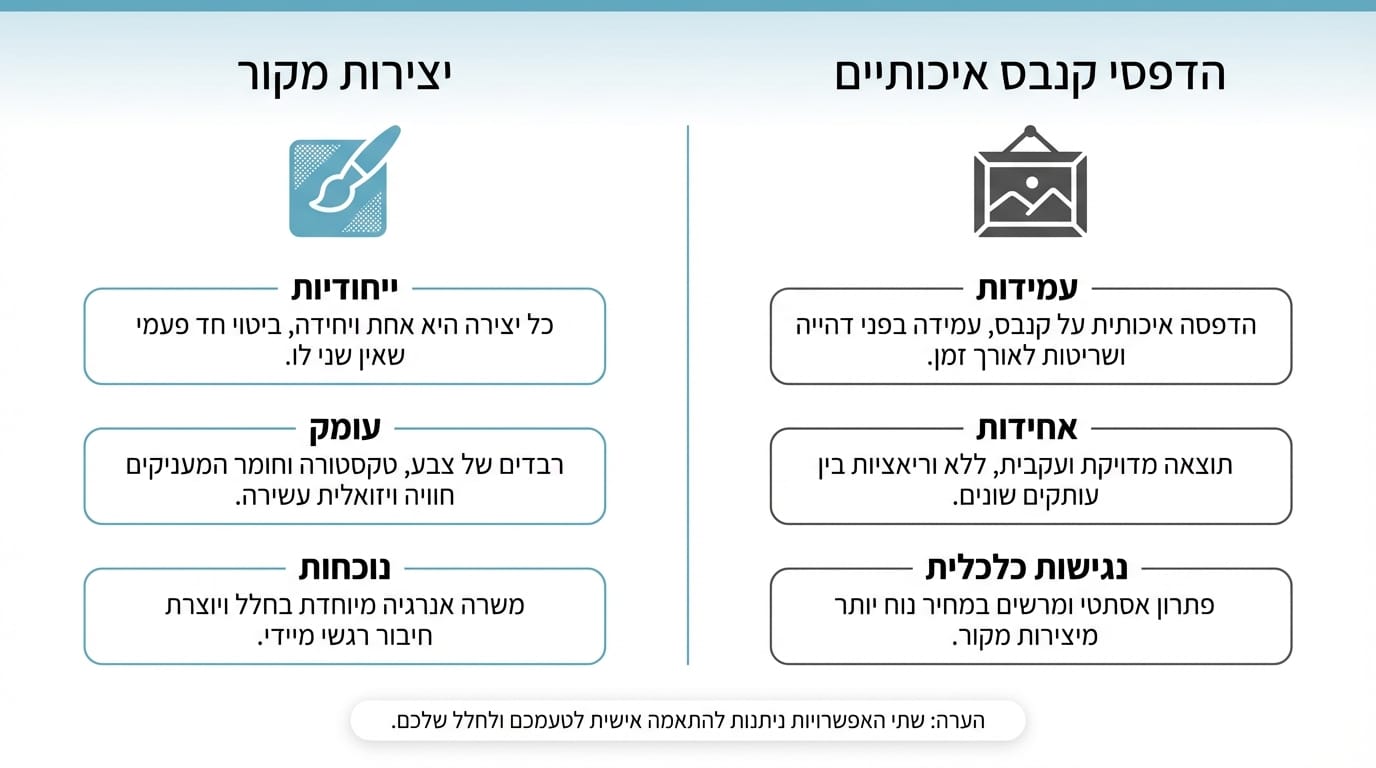 בחירת אמנות מקורית מול הדפסים איכותיים לקליניקה