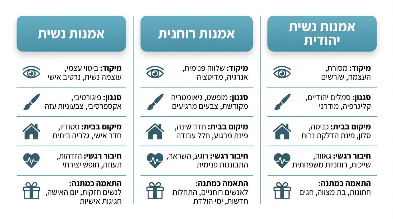 השוואה בין אמנות נשית אמנות רוחנית ואמנות נשית יהודית