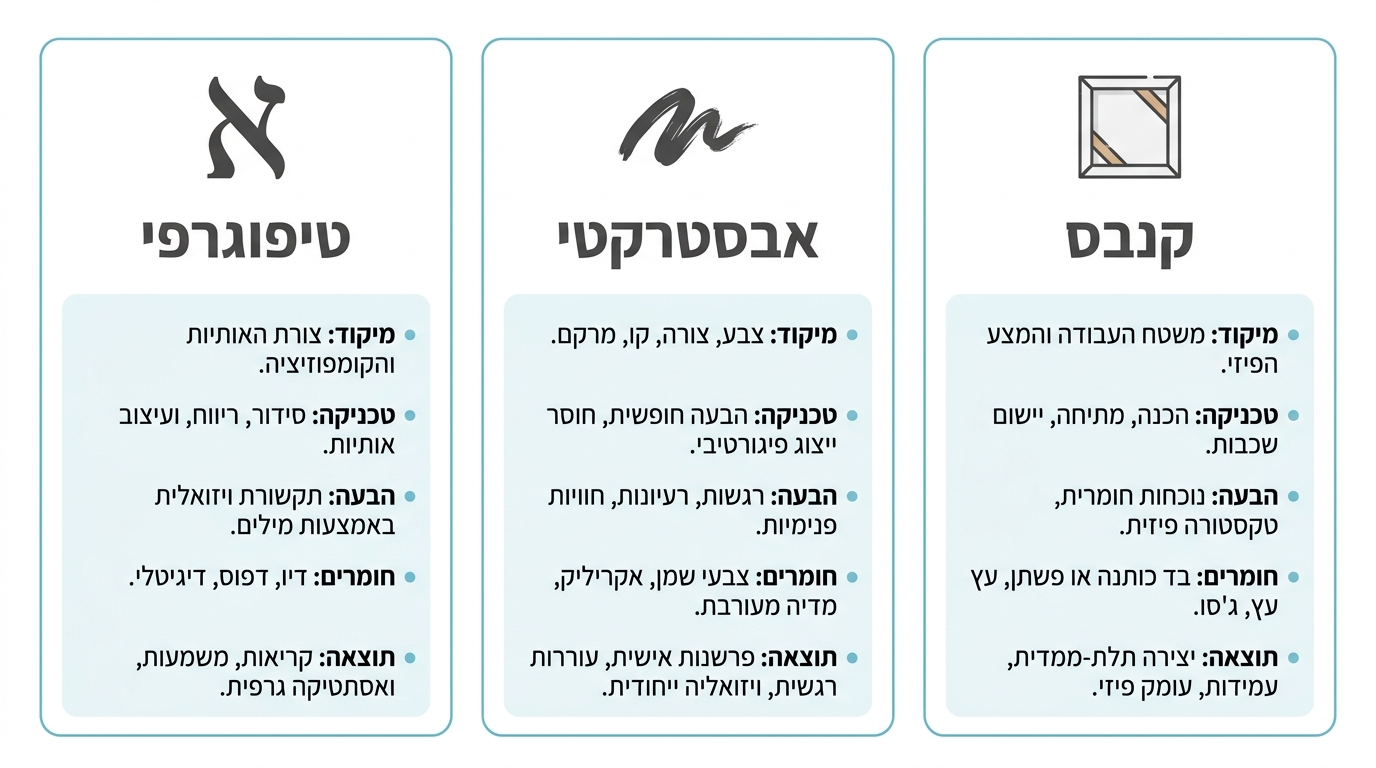 הבדלים בין סגנונות: תמונה, הדפס וציור אנא בכוח