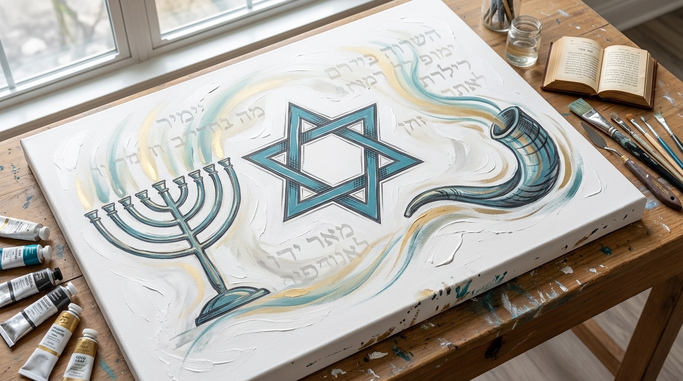 כשכמה סמלים יהודיים נפגשים ביצירה אחת – שיח חזותי בין מוטיבים