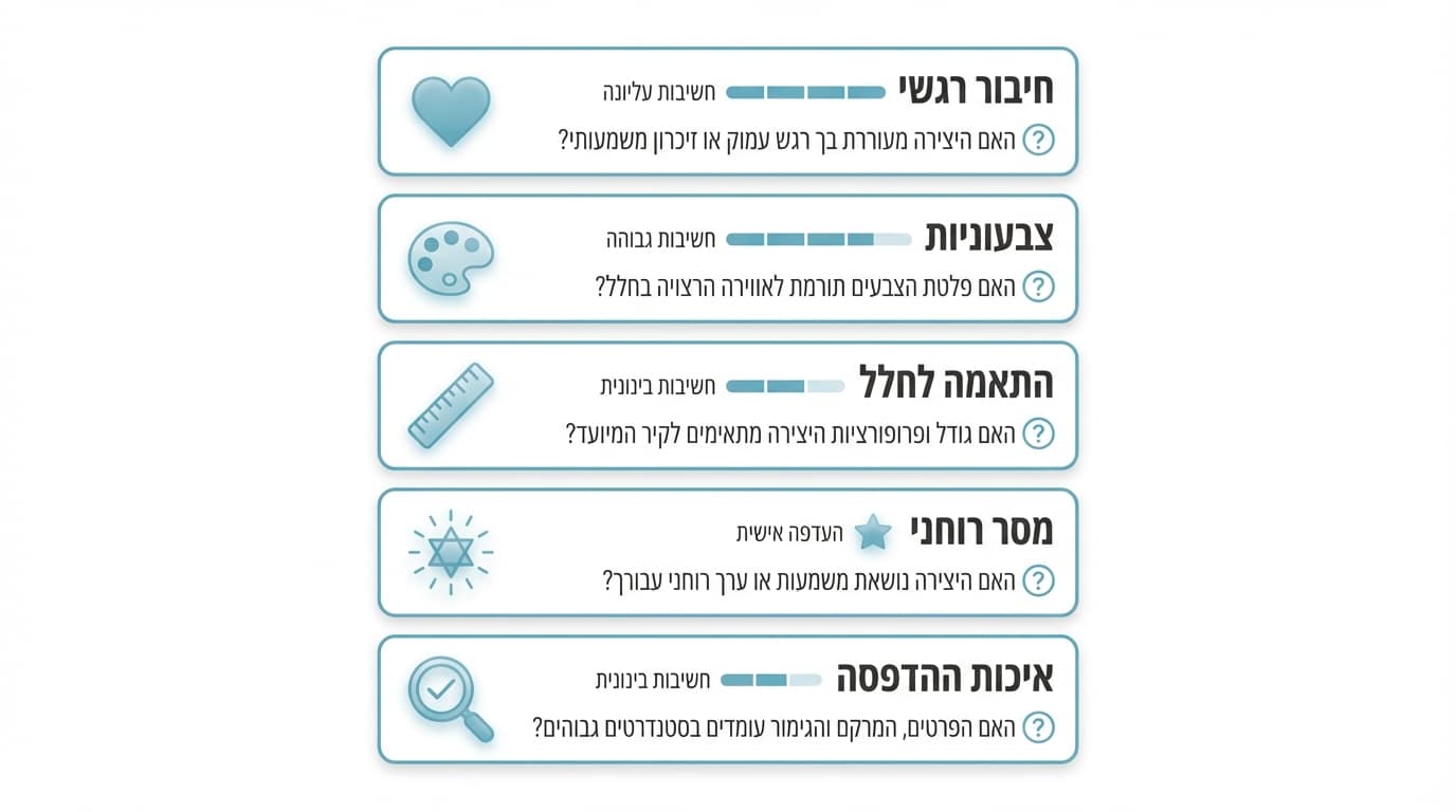 מדד בחירה - איך לדעת שהיצירה מתאימה באמת