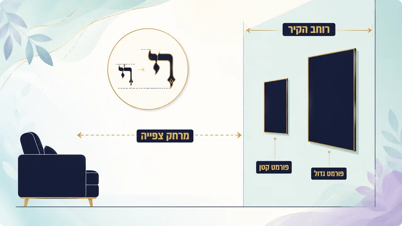 איזה גודל מתאים לציור אותיות עבריות על קיר?